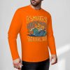 Orange pure cotton long sleeve T-shirt with ASMODUS SOULFUL SHAKER graphic, casual wear