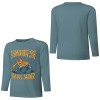 Turquoise pure cotton long sleeve T-shirt with ASMOOTH ARE MADE OF SOULFULLY graphic