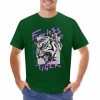 Men's dark green cotton Fearless Tiger graphic T-shirt, front view,  collection
