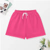 Pink silk shorts with drawstring waist, part of a comfortable silk pajama set, ideal for casual wear and sleepwear.