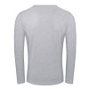 Men's light gray long sleeve crew neck T-shirt, 100% cotton fabric, comfortable for casual wear and various activities.