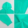 Green cotton hooded sweater, showing fabric detail and texture, breathable and comfortable, perfect for everyday wear.