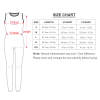 Size chart for colorful ladies yoga bodysuit, including dress length, bust, and waist measurements.