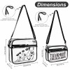 Transparent satchel set with dimensions, two-piece PVC shoulder bags, ideal for work, travel, and daily use.