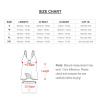 Size chart for Split Skirt Mesh Swimsuit Set, including length, bust, waist, and cup sizes.