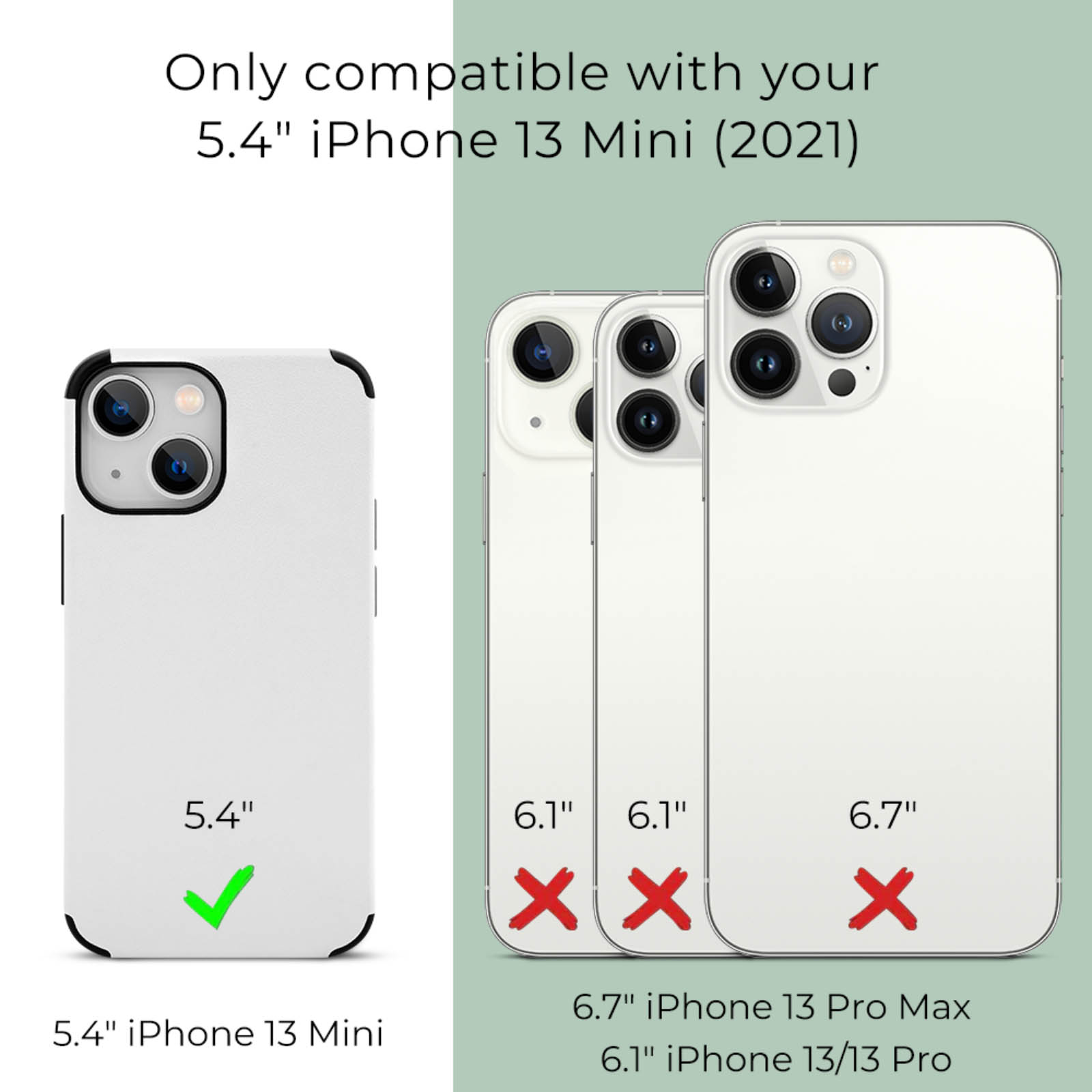 iPhone 13 Mini Fiber Skin Case, compatible with 5.4" model, white design.
