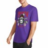 Purple cotton short sleeve T-shirt with gorilla graphic print