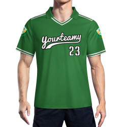 Green football jersey with "Yorktowns 23" printed on the front, mesh fabric and V-neck design.