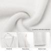 White knit vest fabric detail, V-neck design, comfortable material for spring/autumn wear.
