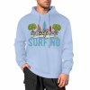 Light blue cotton hoodie with "SURFING" graphic, a loose-fitting hoodie suitable for various body shapes and fashionistas.