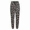 Women's leopard print sweatpants, featuring elastic waistband and drawstring, perfect for casual wear.