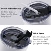 20oz Stainless Steel Travel Mug lid detail, BPA free, easy to clean, and effortless drinking experience.