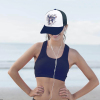 Woman wearing baseball cap with a graphic design and mesh back, perfect for outdoor activities, Inkedjoy