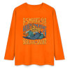Orange pure cotton long sleeve T-shirt featuring ASMODUS SOULFUL SHAKER graphic for casual wear
