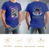 Blue cotton Fearless Tiger graphic tee, front and back view, collection