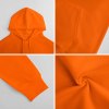Pure cotton orange hoodie fabric details, breathable and comfortable.