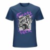 Men's dark blue 100% cotton 'Fearless Tiger' graphic tee, collection.