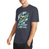 Navy cotton short-sleeved T-shirt featuring 'Wild Wave California' surfing design for men, summer fashion