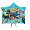 Cloak Hooded Blanket: Underwater scene with coral, fish and jellyfish, perfect for cozy lounging and warm
