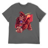 Men's dark gray cotton t-shirt with red monster graphic print