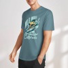 Men's pure cotton short-sleeved T-shirt with surfing print, Malibu California design, summer fashion.