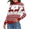 Women's Red Reindeer Turtleneck Sweater - Autumn Fashion