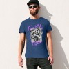 Men's dark blue 100% cotton 'Fearless Tiger' graphic T-shirt, collection. Front view