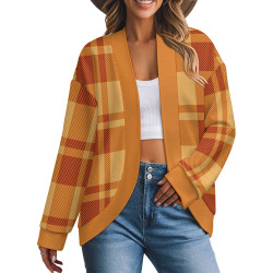 Shoulder down long sleeved cardigan