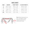 Bikini Briefs Size Chart: measurements for front waist, height, 1/2 foot mouth, perfect fit