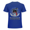 Blue cotton men's T-shirt with Fearless Tiger graphic print,  collection