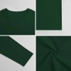 Green pure cotton long-sleeved T-shirt, close-up fabric and texture detail, for casual wear