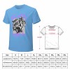 Light blue men's cotton T-shirt with 'Fearless Tiger' print, size chart included, collection