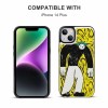 iPhone 14 case compatible, artistic design with card slot, drop resistant.