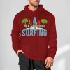 Maroon cotton California Surfing hoodie for daily wear, loose fit, multiple colors available.
