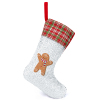 Christmas stocking with gingerbread man, sequin surface, non-woven material, perfect for holiday gifts and decor