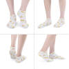 White socks with yellow patterns, comfortable and sweat-wicking, suitable for all seasons.