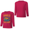Red pure cotton long sleeve T-shirt featuring 'A SMOOTH SHAKER' graphic, casual wear.