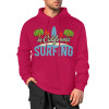 Hot pink cotton hoodie with CALIFORNIA SURFING graphic, loose fit, suitable for daily wear