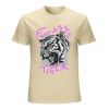 Cream cotton men's Fearless Tiger graphic T-shirt, collection.