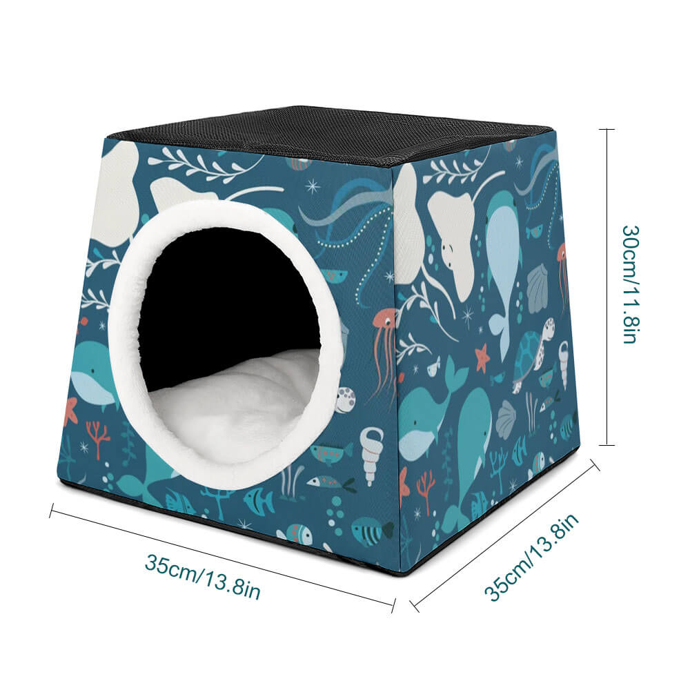 Waterloo Capsule Pet House, Oxford cloth with a cute printed pattern, for small cats and dogs.