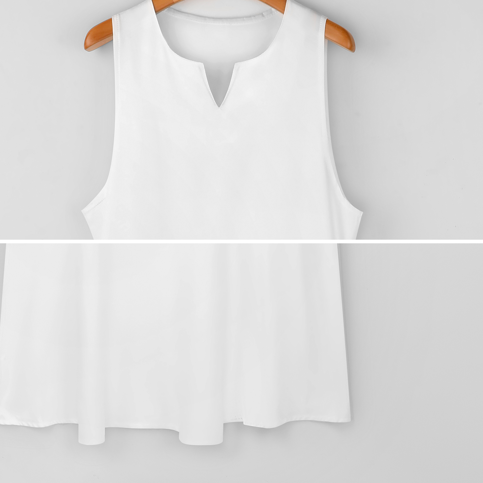 Sleeveless white polyester long dress, perfect for summer vacation and casual wear, Inkedjoy