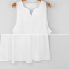Sleeveless white polyester long dress, perfect for summer vacation and casual wear, Inkedjoy