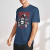 Men's dark blue cotton T-shirt with AMERICAN LEGEND gorilla graphic print, summer fashion.