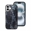 iPhone 16 series glass case with dark marble pattern for scratch protection