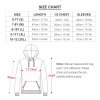 Kids Hoodie size chart, bust, length, sleeve measurements, white hoodie