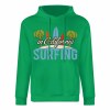 Green cotton California Surfing hoodie for daily wear, loose fit, comfortable and stylish.