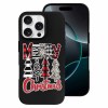 iPhone 16 Series case with Merry Christmas design, black TPU, holiday protection.