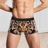 Men's tiger print boxer briefs, breathable polyester-spandex blend for comfort, daily wear