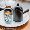 Inkedjoy teal cat & penguin insulated coffee mug, coffee maker, 12oz, spill-proof.