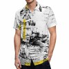 Short-sleeved retro shirt with a print design. Comfortable and lightweight 100% polyester fabric.